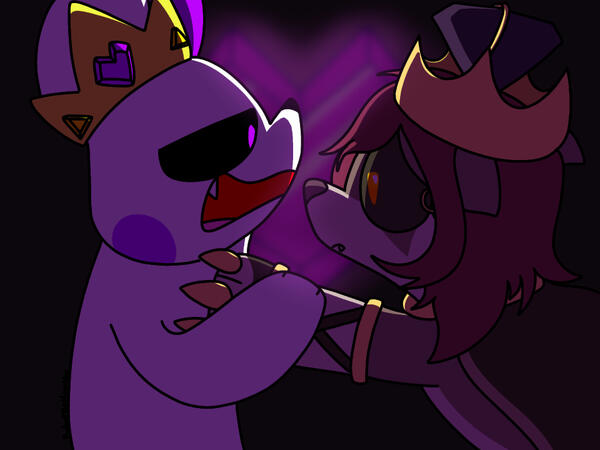 Shaded half-body (two characters)